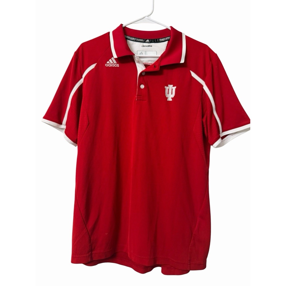 Adidas Climalite Indiana Hoosiers Polo Shirt Men's Large NCAA Performance Golf